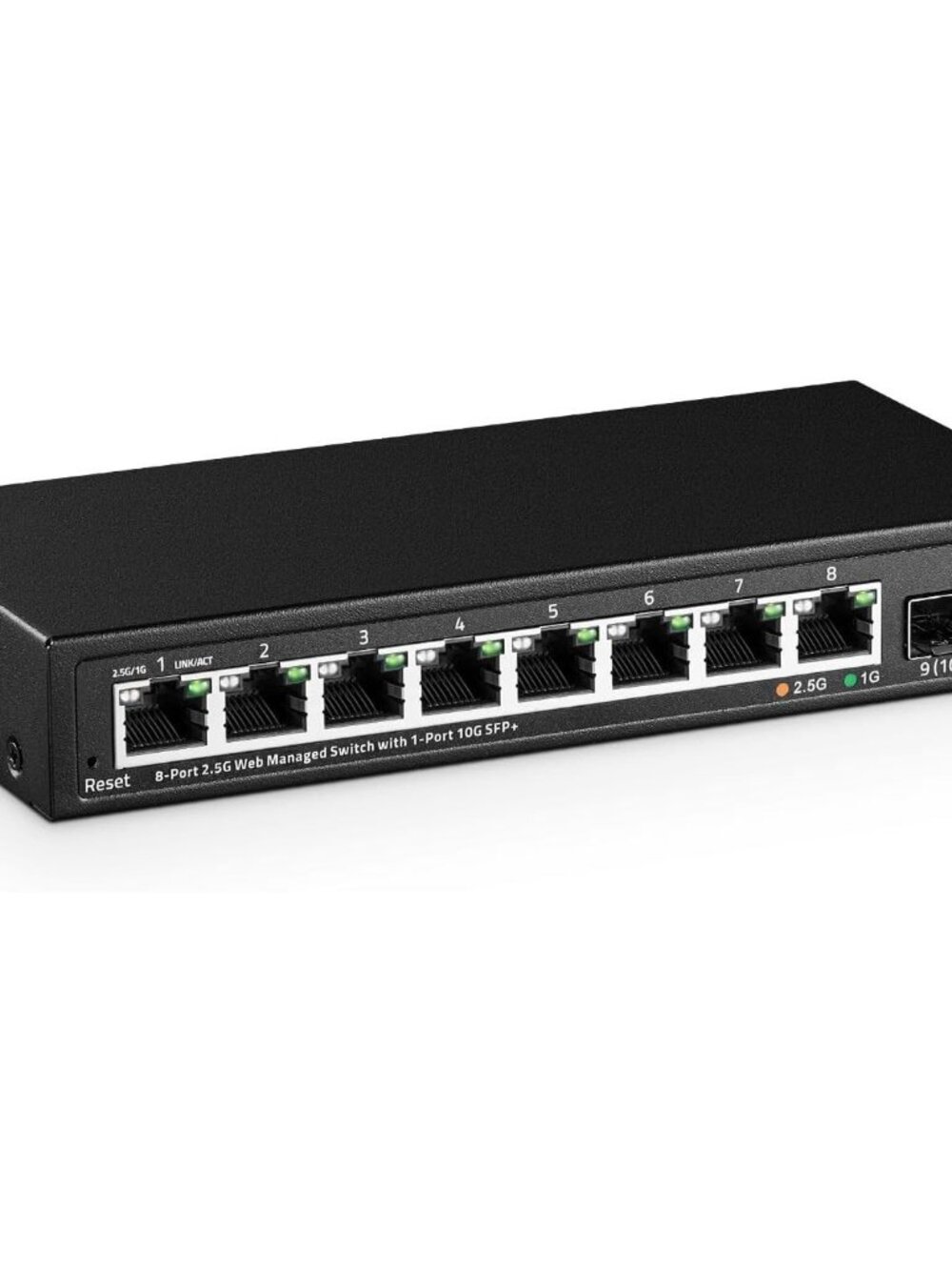 8 Port 2.5 Gigabit Managed Switch with 10G SFP+ Slot, 8 x 2.5G Base-T Ports Comp